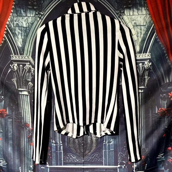 Privy Privately Privileged Jacket Women's M White Striped Biker Outdoor Full-Zip - Picture 2 of 6